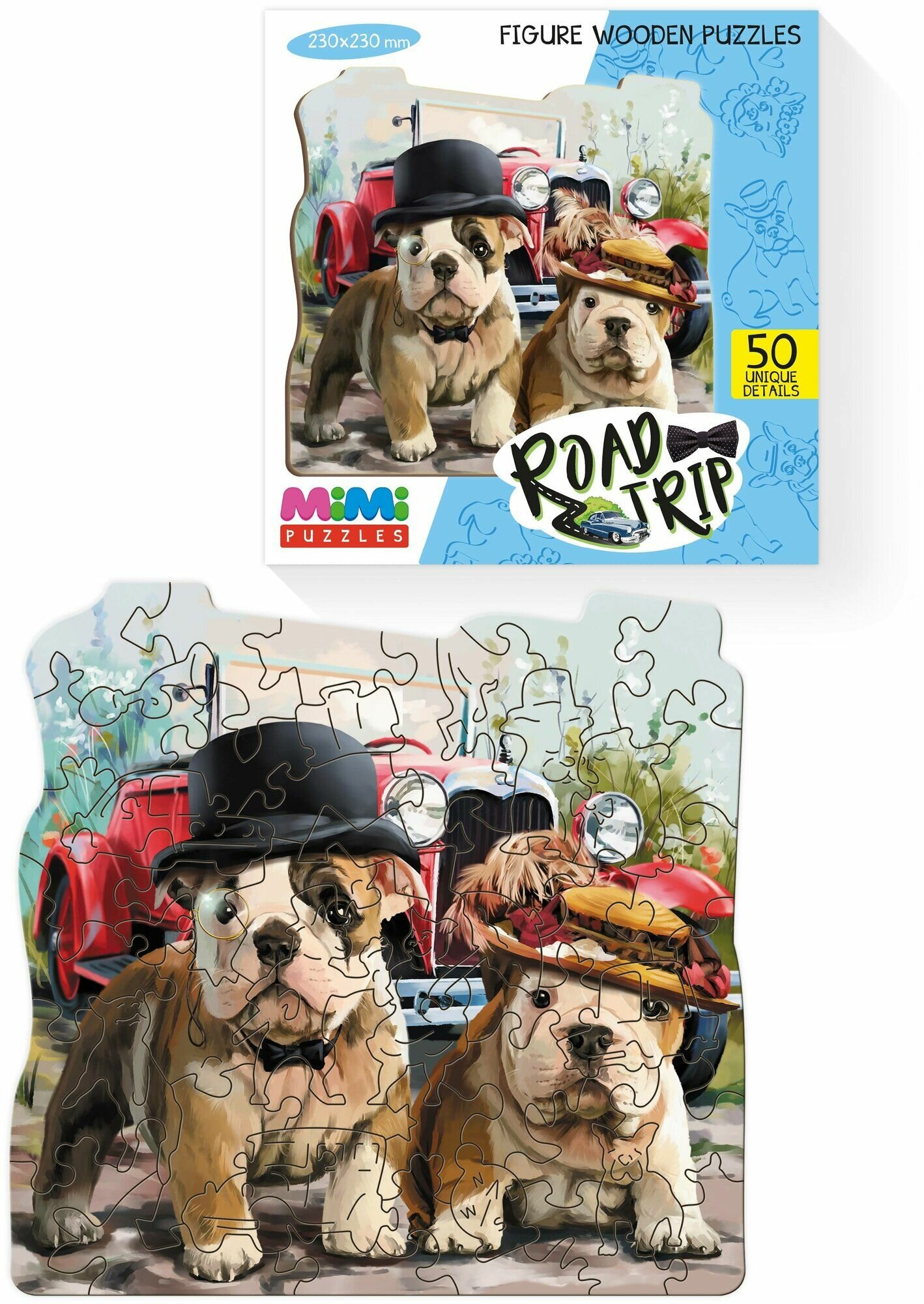 Фигурный деревянный пазл MIMI Puzzles "ROAD TRIP" арт.8417 (мрц 555 руб) /36