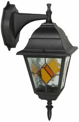 Уличный светильник De Fran, TV-602DN Е27 60Вт IP44 черный с фактурными цветными вставками, стекло, серия Витраж