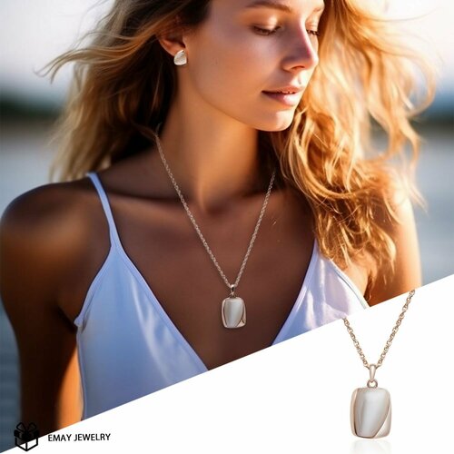 Колье Emay, искусственный камень, кошачий глаз синтетический, розовое золото