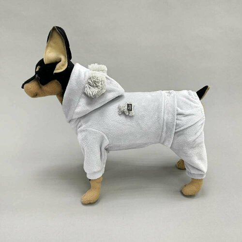 Велюровый костюм для собак, толстовка для собак мелких пород (унисекс) Puffy Тедди серый