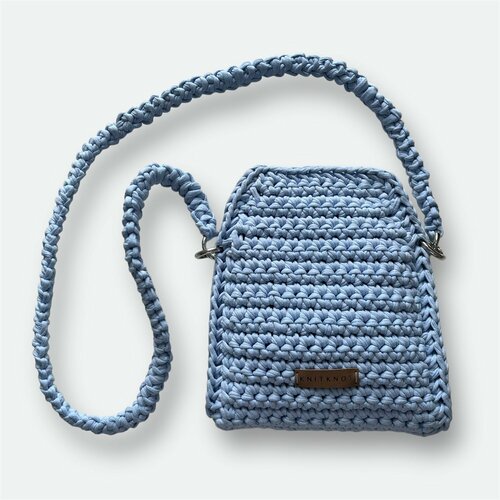 Сумка кросс-боди KNIT KNOT, фактура вязаная, голубой