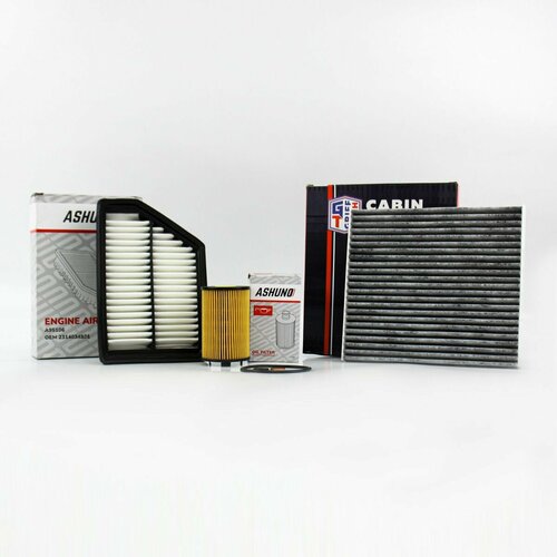 Комплект фильтров для ТО ASHUNO ( салонный+воздушный+масляный ) Санг Ёнг Актион Корандо (бензин) ; 6811634000