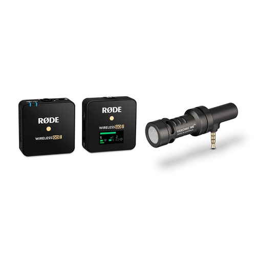 Rode wireless go ii single + videomic me компактный trrs кардиоидный микрофон для ios и android устройств c 3,5 мм выходом для гарнитуры