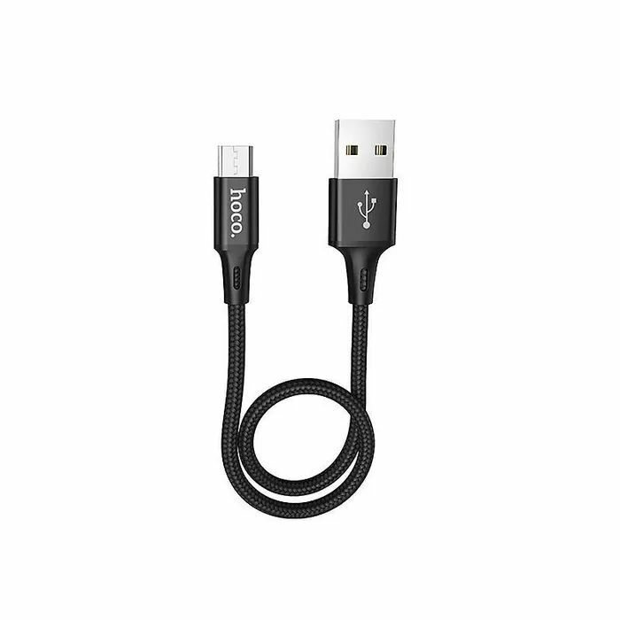 фото Кабель USB-A на Micro-USB HOCO / 0.25 метра / ток 2,4 A / быстрая зарядка / устойчив к изгибу/ компактный кабель
