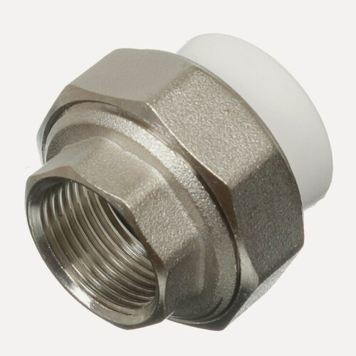 Изображение товара Муфта Valfex полипропилен d40х1"1/4 внутренняя резьба белая разъемная для отопления и водоснабжения