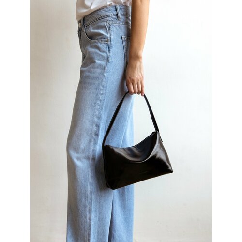 Сумка багет nstc.moscow, фактура гладкая, черный