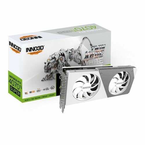 Видеокарта INNO3D RTX 4070 Ti Super Twin X2 OC WHITERTX4070Ti Super HDMI DP3 12G D6X N407TS2-166XX-186156W 130078₽