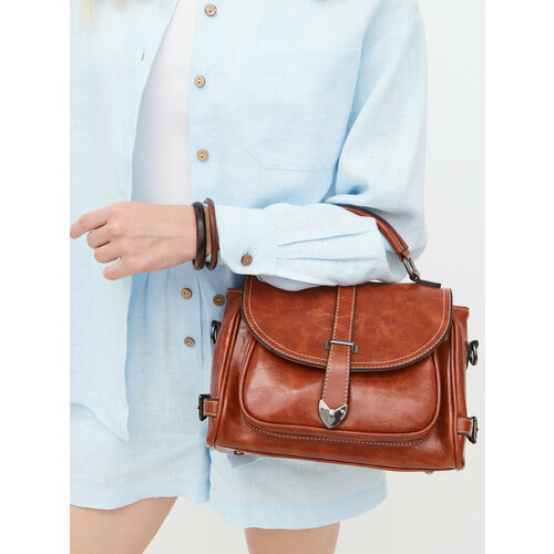 Сумка кросс-боди BE-ZOG, фактура гладкая, оранжевый