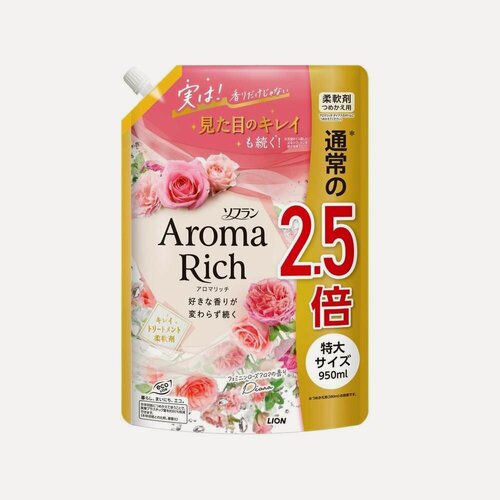 Изображение товара LION Кондиционер для белья Диана формула сохранения аромата и красоты тканей / с натуральными маслами Aroma Rich 950 мл