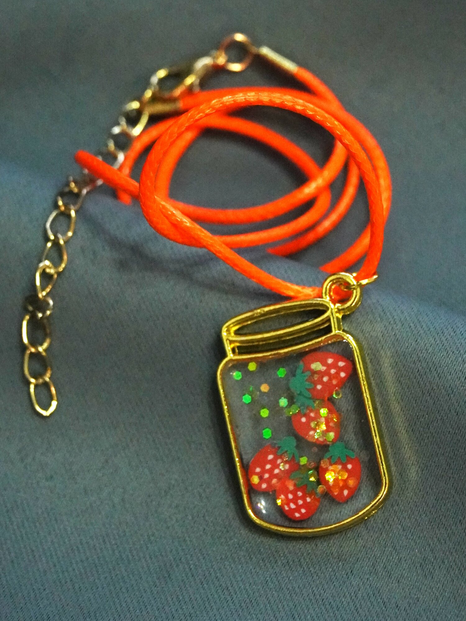 Колье charms_smola, эпоксидная смола, длина 45 см, розовый