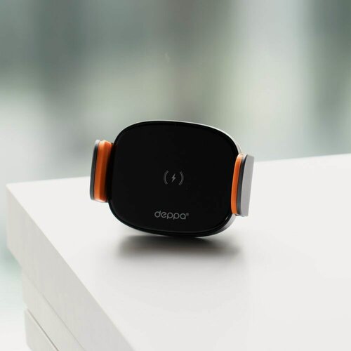 Изображение товара Автомобильный держатель Crab QI Stone Black, Deppa 55207-OZ/ Без заводской упаковки