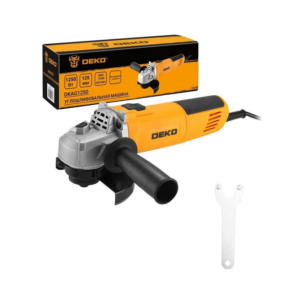 Угловая шлифмашина сетевая DEKO DKAG1250