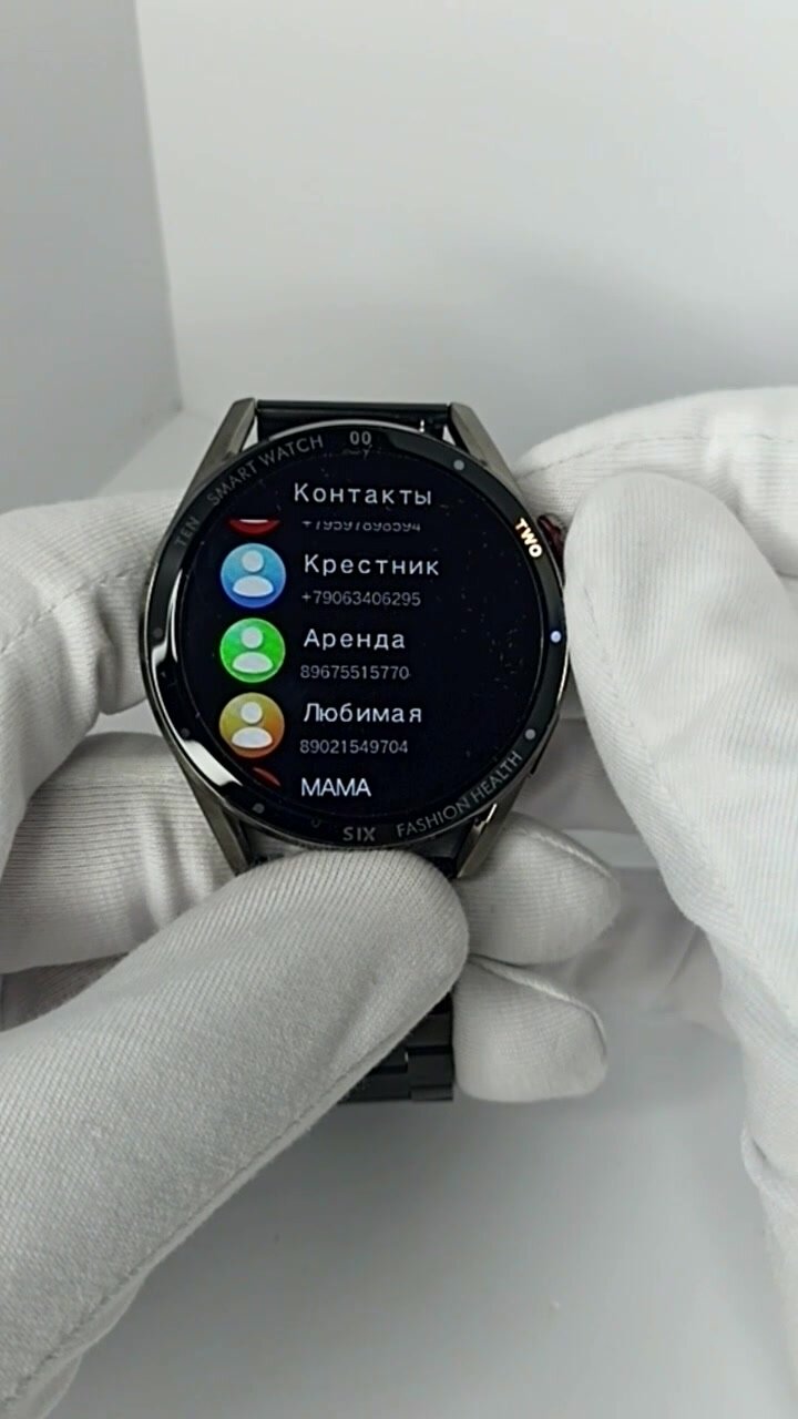 Мужские Bluetooth смарт часы Умные часы AMOLED, iOS, Android, 2 ремешка, Bluetooth звонки, Уведомления, Черный — фото 1