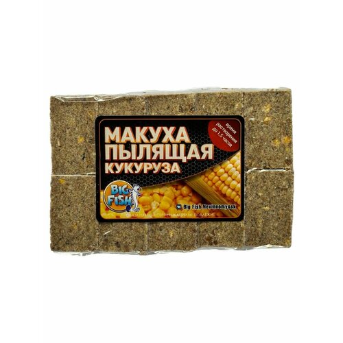 Жмых пылящий, макуха для активной ловли карпа Big Fish, аромат - кукуруза