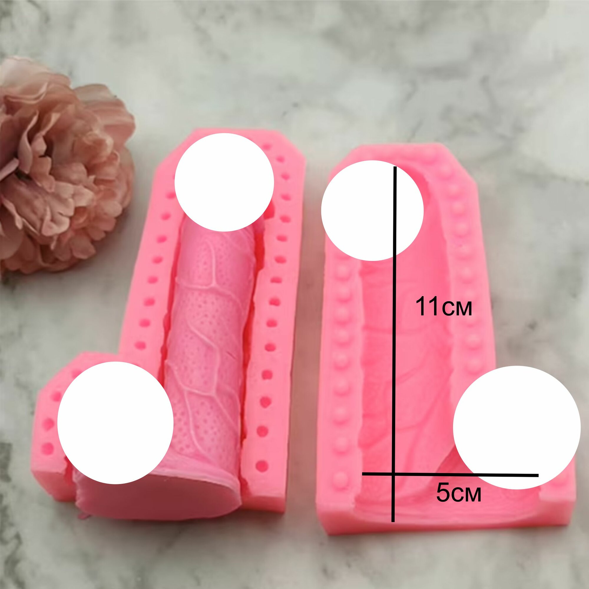 Силиконовая форма в виде члена для свечи мыла 11см