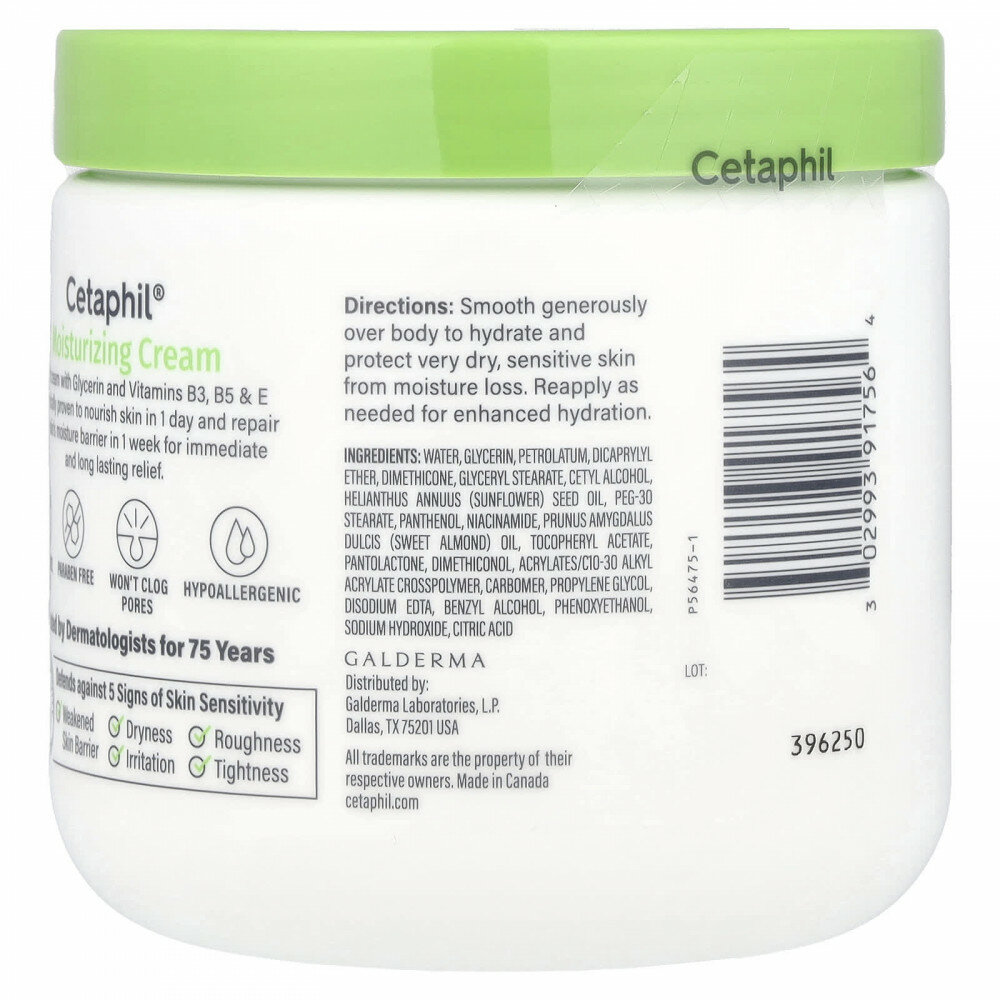 Cetaphil, Увлажняющий крем, без отдушек, 453 г (16 унций) — фото 1