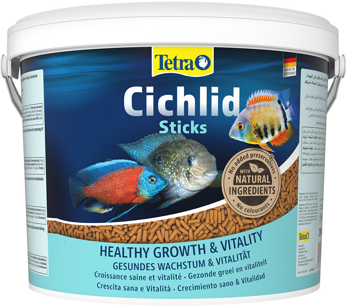 TETRA CICHLID STICKS корм палочки для всех видов цихлид (10 л)