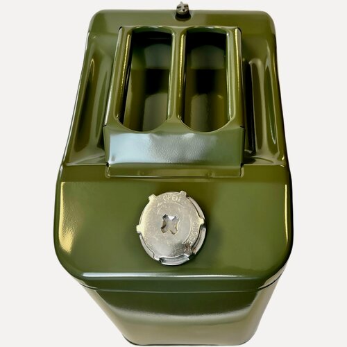 Изображение товара Канистра HQ25192 металл, 25 литров с заливным устройством и клапаном, ГСМ 25л