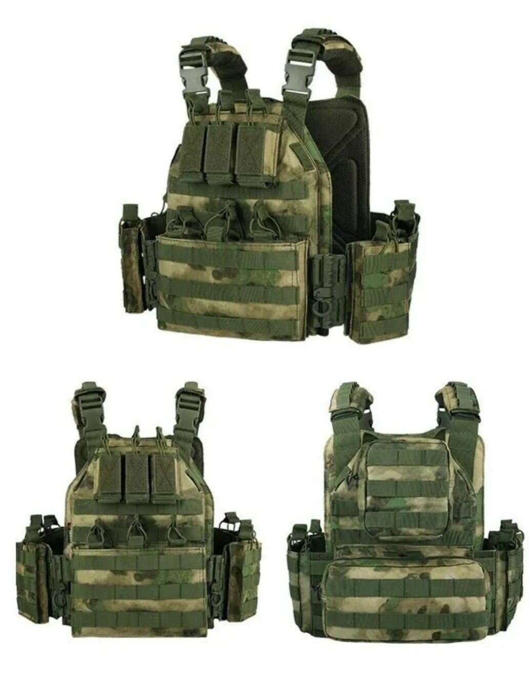 Бронежилет разгрузочный YAKEDA Бр5 без бронеплит. Цвет Зеленый — фото 1