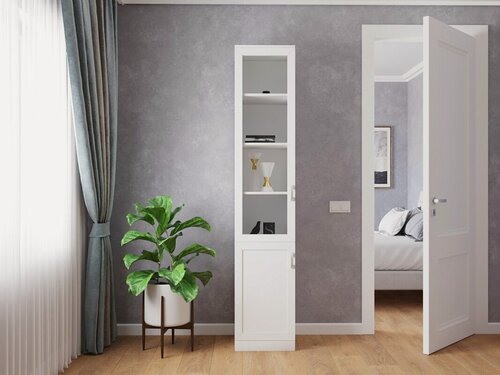 Изображение товара Книжный шкаф МебельЛэнд24 Библиограф - 1 №3 Белый 40x40x210