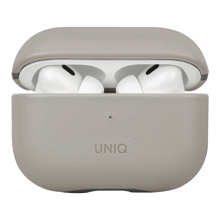 Uniq чехол кожаный с ремешком для Airpods Pro 2, Lyden DS Ivory/Lychen Green