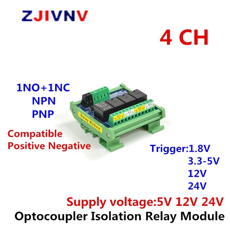 ZJIVNV BMZ-04R1-E релейный модуль 4 канала, Trigger 1.8V, Supply voltage 5V