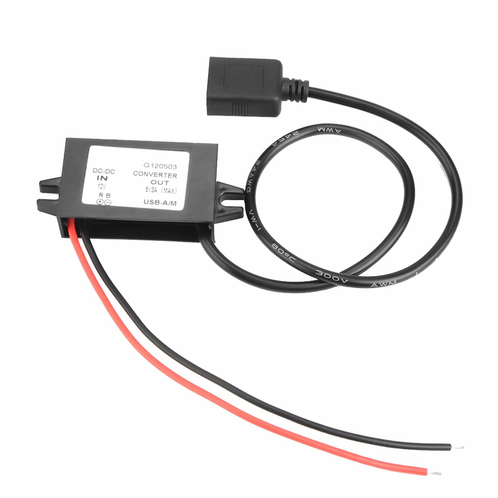 Понижающий USB-преобразователь постоянного тока от 12 В до 5 В, 3 А, модуль источника питания