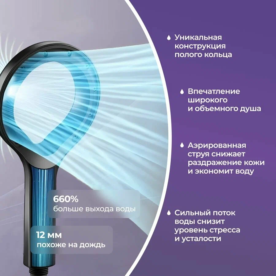 Насадка для душа FLDJL, лейка высокого давления, хромированная, в форме сердца — фото 1
