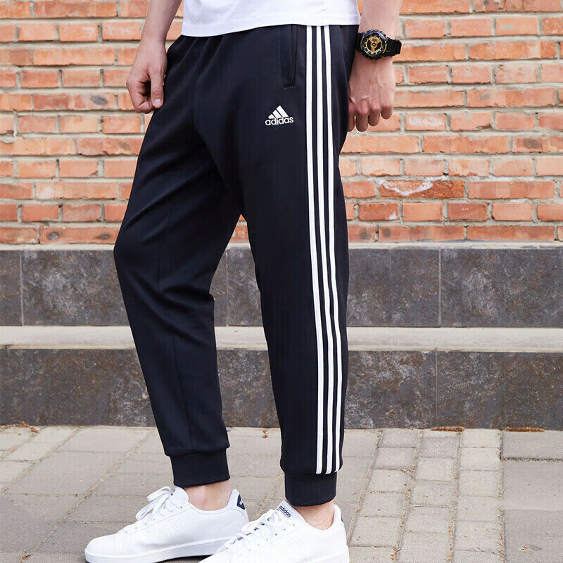 Брюки джоггеры adidas, размер M INT, черно-белый