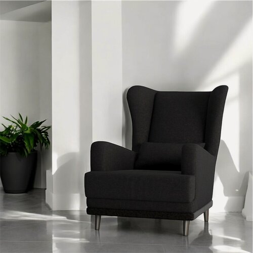 Изображение товара Кресло "Оскар Drim Black", Рогожка, классическое, с мягкими подлокотниками, черное