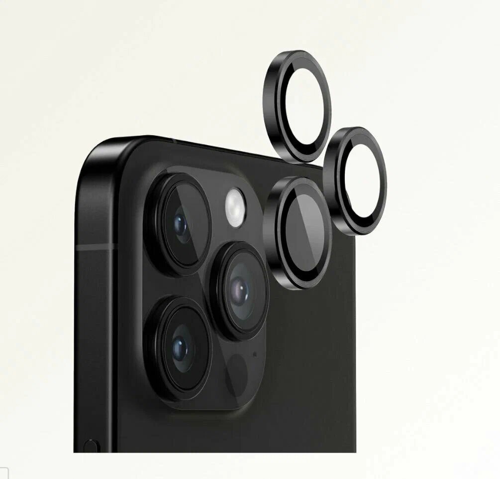 Защитное стекло на линзы камер IPhone 16 Pro/ 16 Pro Max Remax, черный