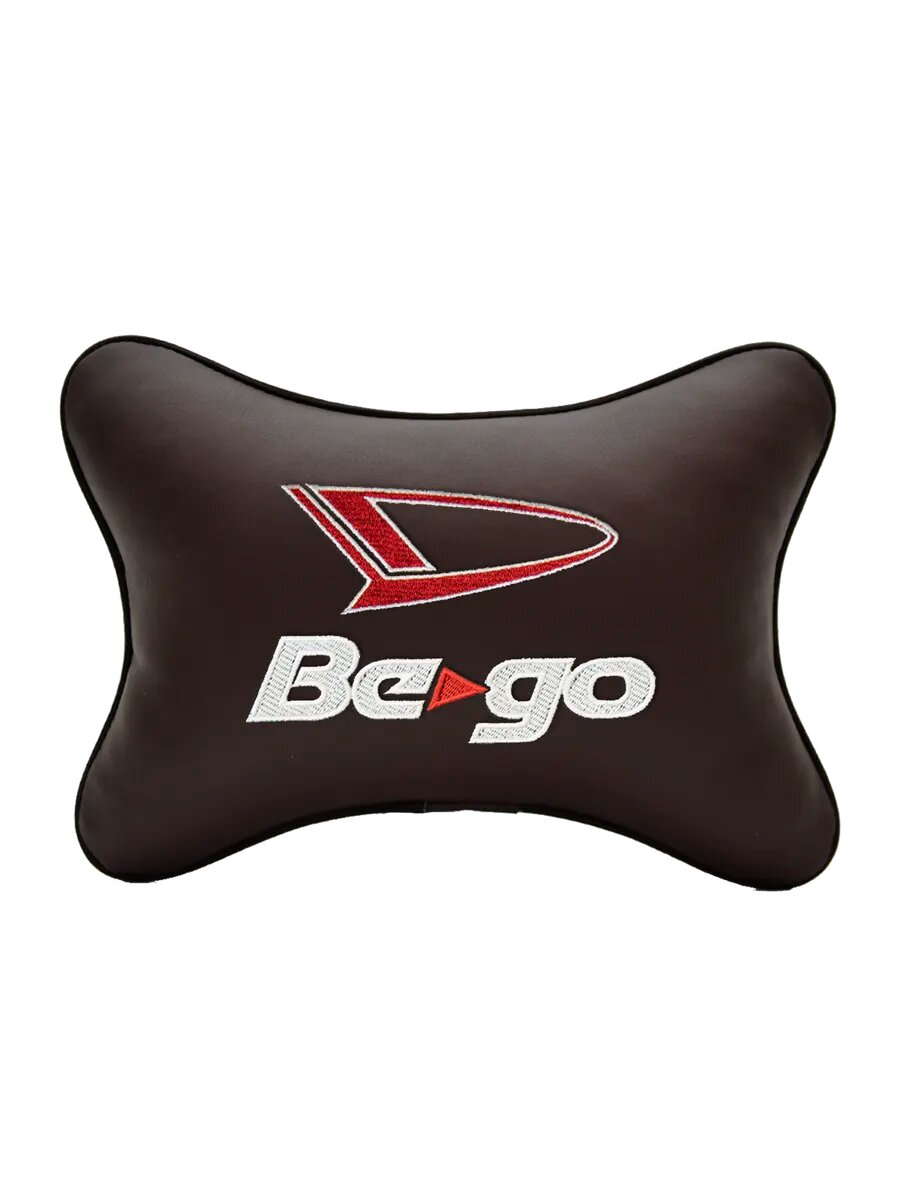 Подушка на подголовник коричневая экокожа DAIHATSU Be-go
