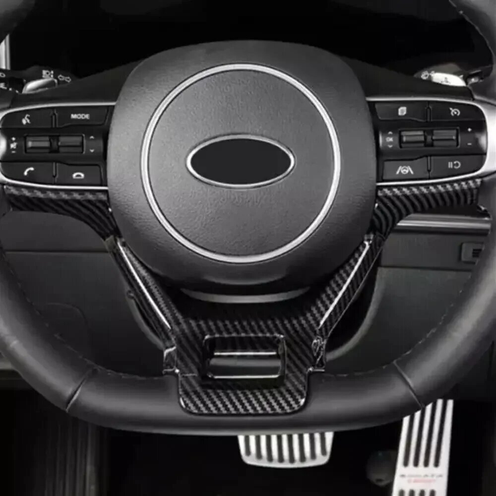 Для Kia Optima K5 GT-line 2021 2022 2023, автомобильная наклейка из АБС-пластика, накладка на руль из углеродного волокна, декоративная крышка, аксессуары — фото 1