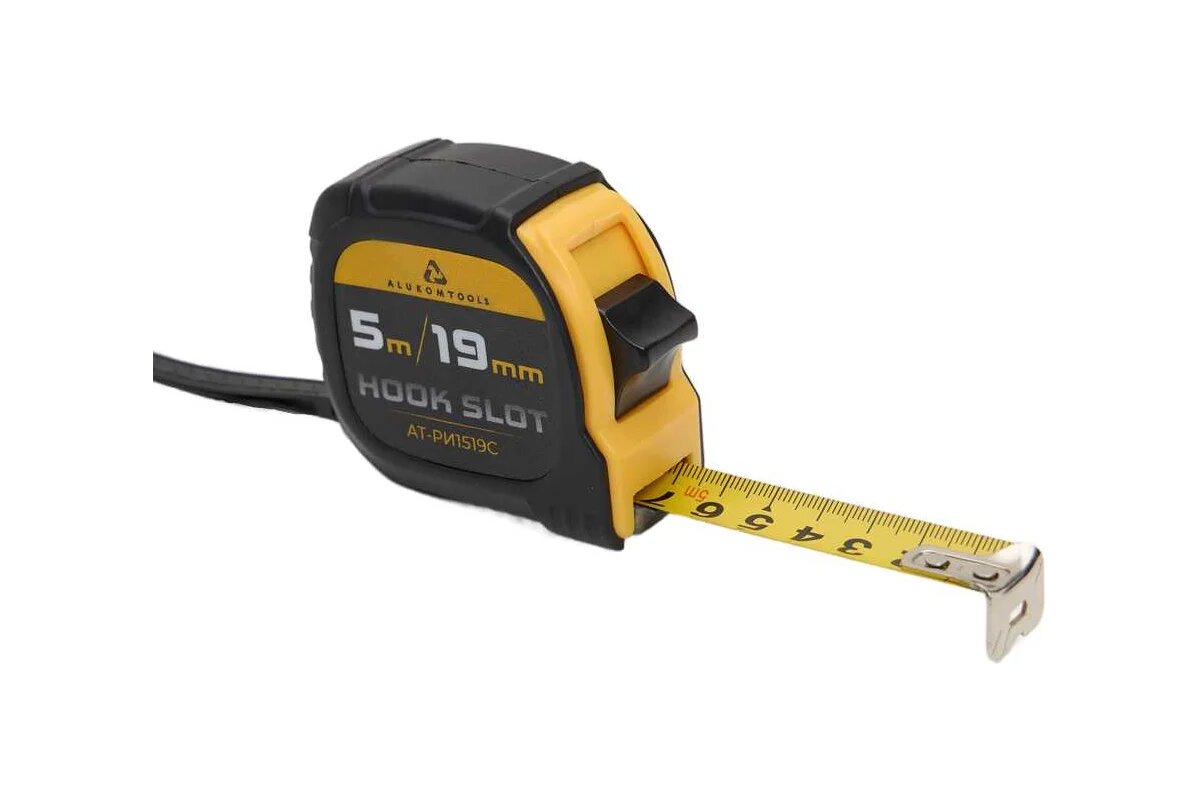 ALUKOMTOOLS Рулетка измерительная, 5мх19мм, две кнопки фиксации АТ-РИ1519С