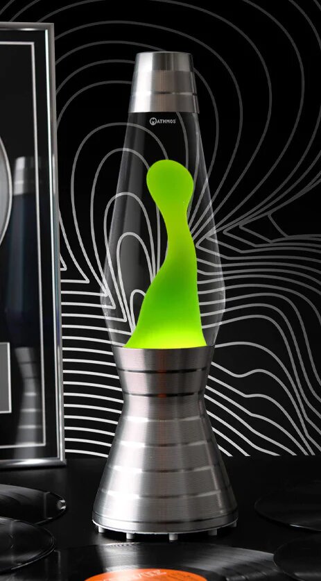 Лава-лампа Mathmos Astro Platinum Vinyl Зеленая/Прозрачная