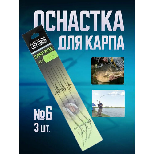 Оснастка волосяной монтаж для ловли карпа RIG 3 шт. (№6)