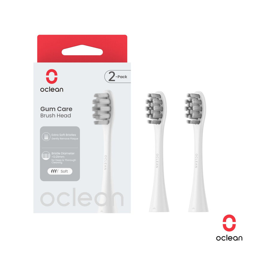 Комплект насадок Oclean Gum Care (2 шт), Ультрамягкая, белый (White)