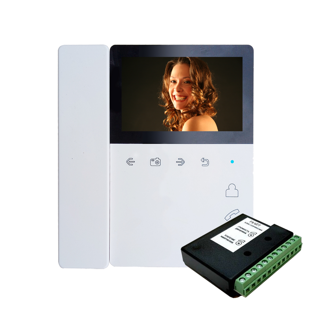 Видеодомофон для квартиры Tantos Elly с трубкой и координатным блоком сопряжения VZ / сенсорные кнопки