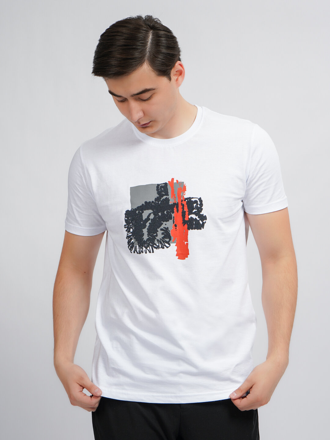 Футболка, 1 шт., размер 2XL, белый/белый