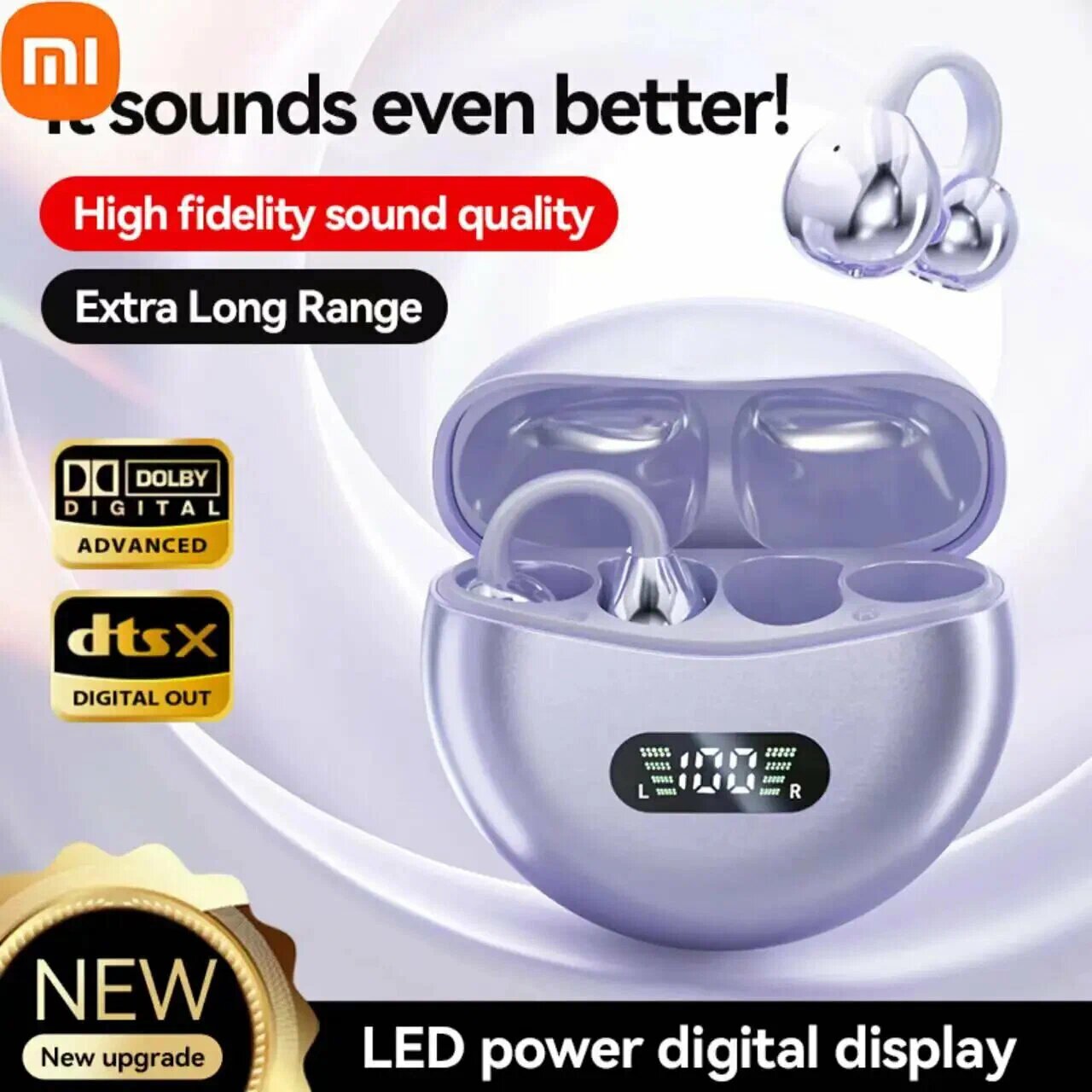 Xiaomi Bluetooth Earphones Clip-On, Purple 1pcs наушники