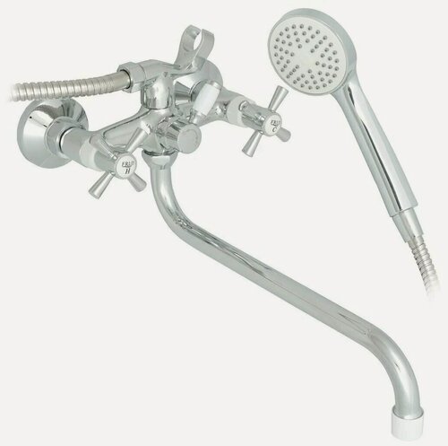 Изображение товара Смеситель с душевой лейкой Frud R118 R22118 color, серебристый/белый