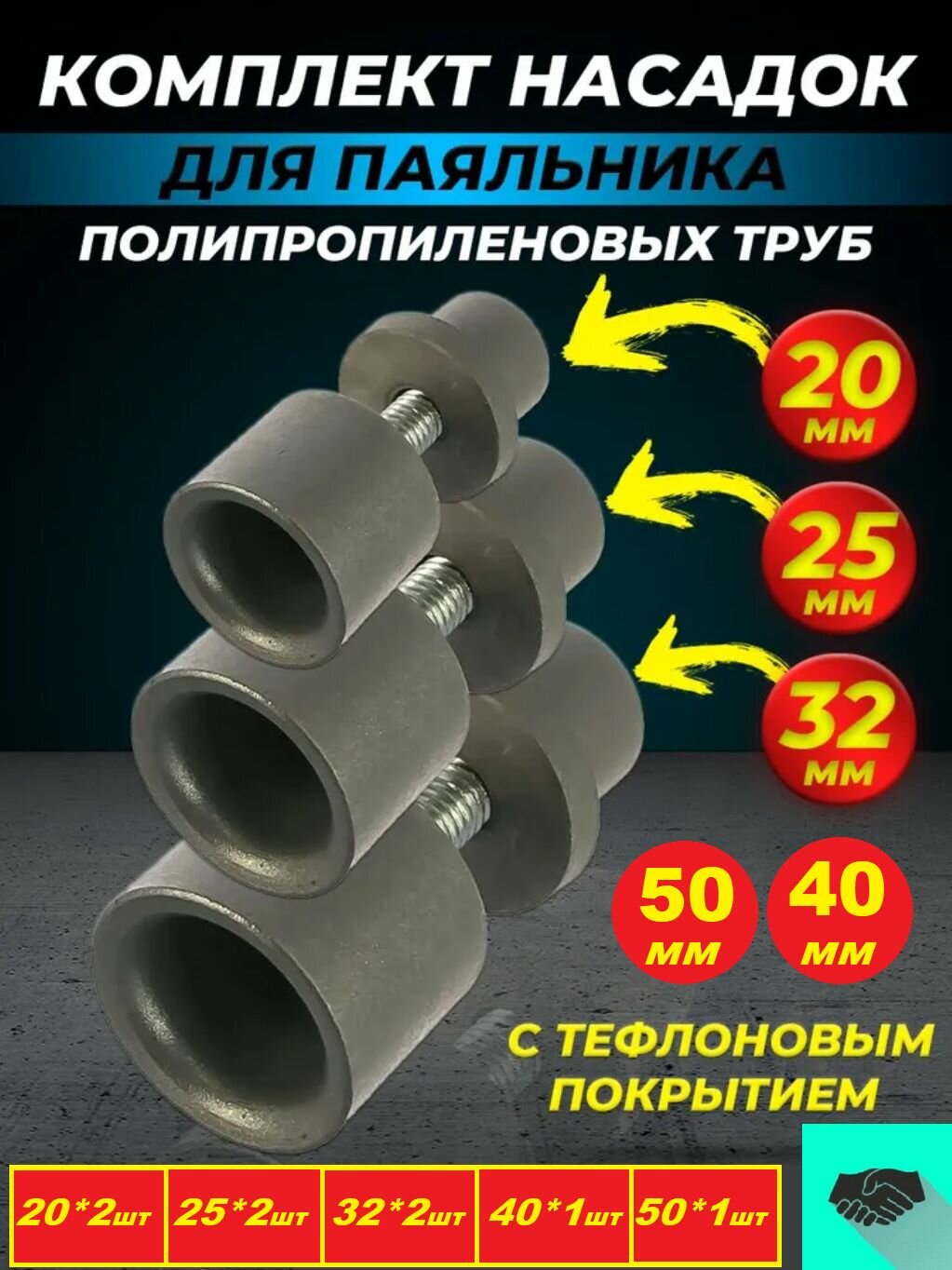 Комплект насадок Millennium для сварочного паяльника 20-50 мм