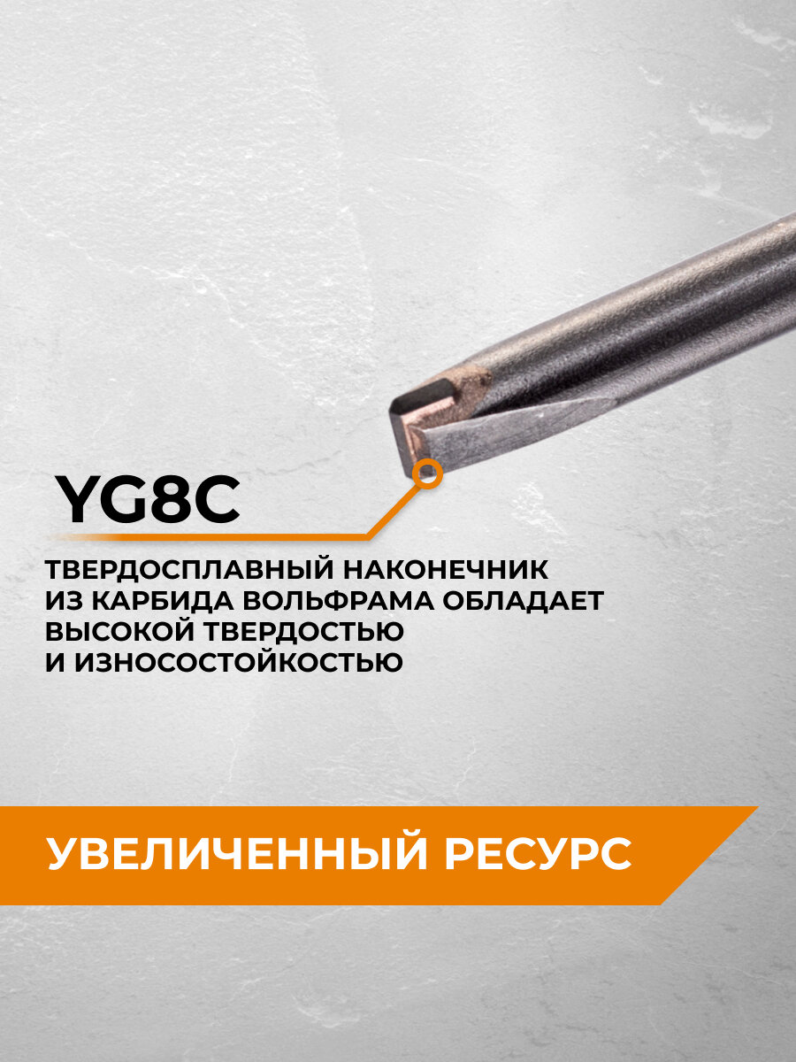 Зубило мини плоское твердосплавное SDS-plus 10 х 160 мм RAGE — фото 1