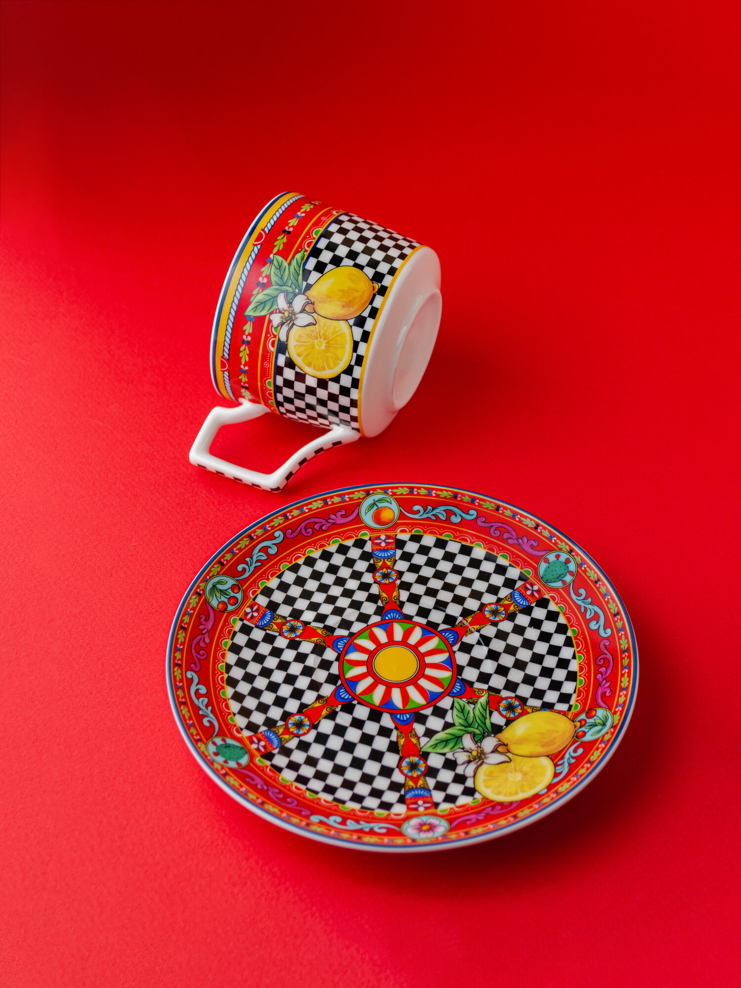 Чайная пара фарфоровая "Sicilia Limone", 220 мл, Nouvelle, на одну персону — фото 1