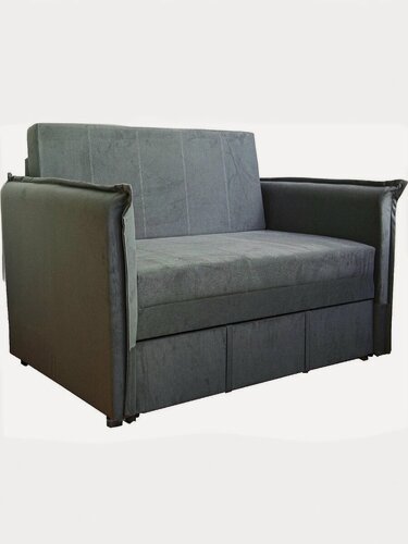 Изображение товара Диван-кровать StylChairs Кира, ширина 100 см, обивка велюр, цвет тёмно-серый (антрацит)
