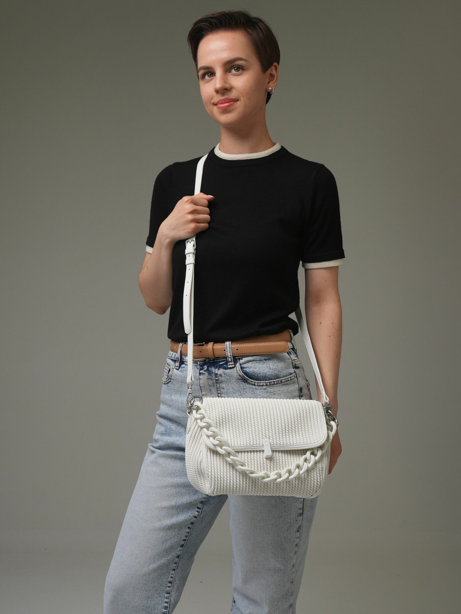 Сумка багет kari, белый2 — фото 1