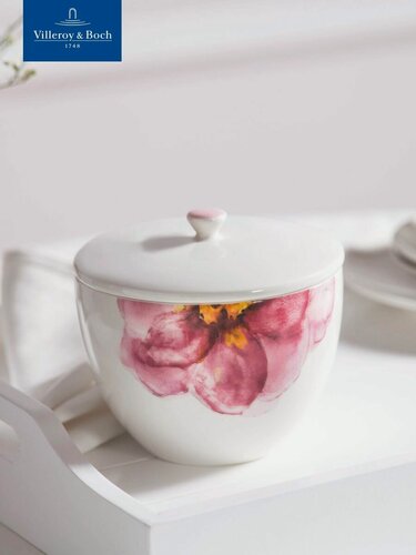 Изображение товара Банка для чая с крышкой 700 мл, Rose Garden, Villeroy & Boch, Премиум-Фарфор