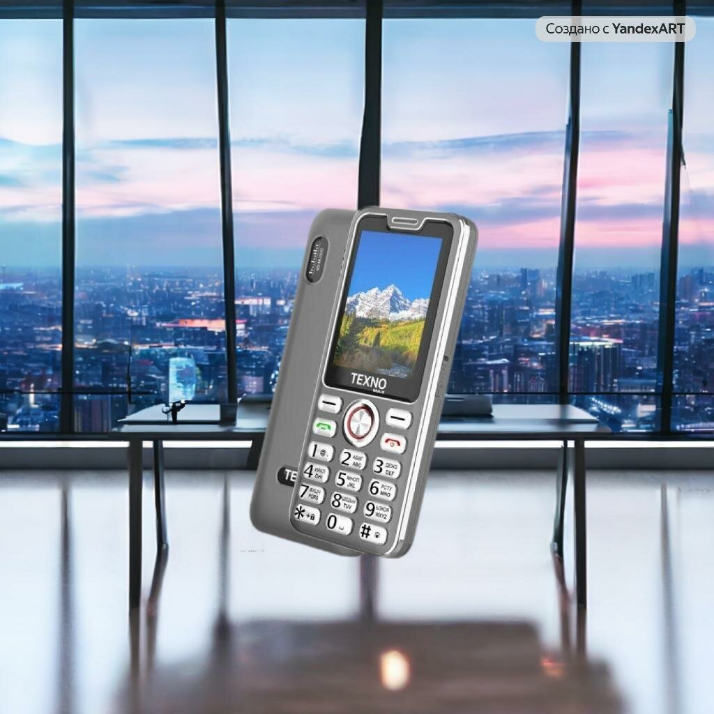 Texno Max 025 кнопочный телефон, два сим, фонарик, FM радио, серый — фото 1