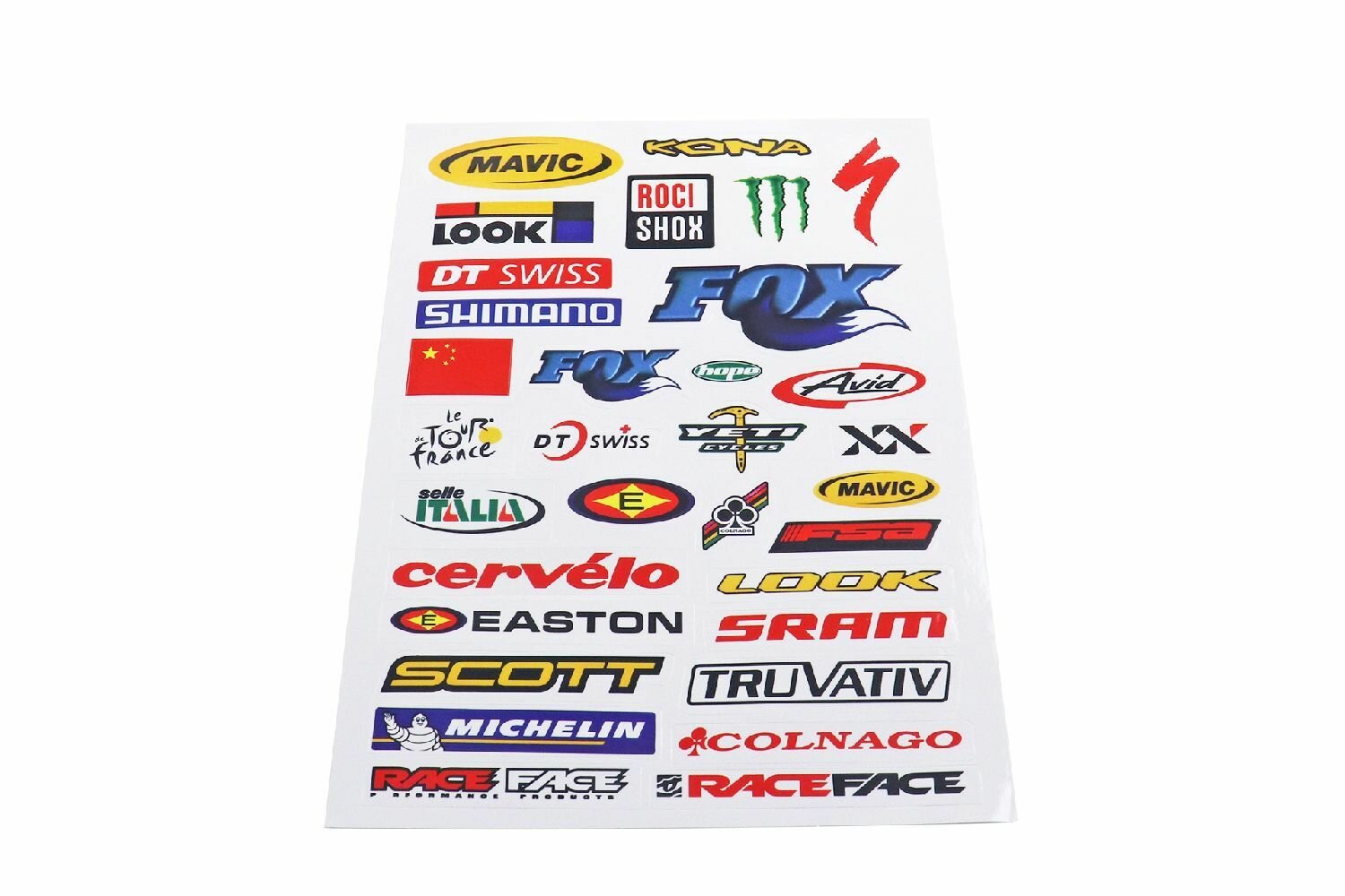 Наклейки: Maviic, Look, Shiimano, Sram, Michelin и др. MV22A4C035 (32 элемента)(21х30)