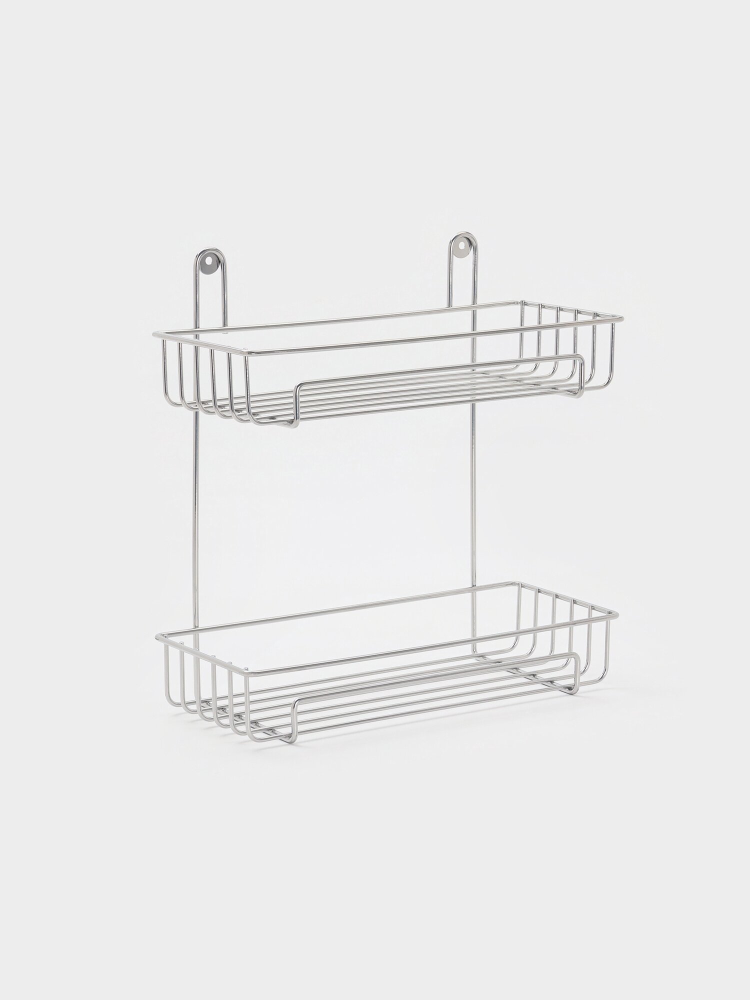 Полка для ванной прямоугольная 2-х ярусная 29*125*30 см цвет хром